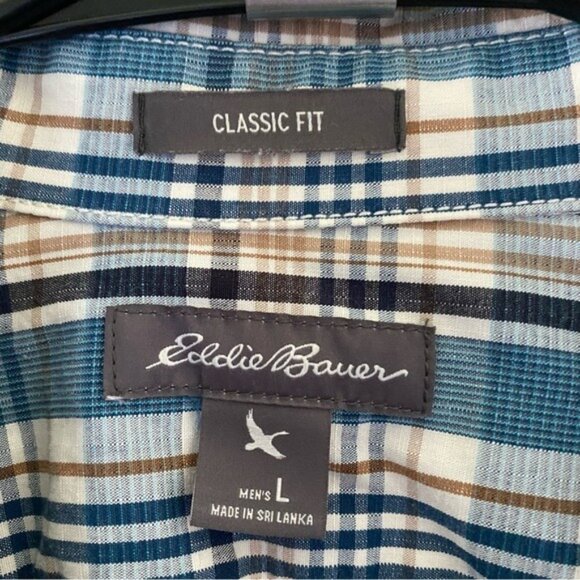 Eddie Bauer Men's Classic Fit Long-Sleeved Button-Down Shirt Size L - Picture 8 of 9